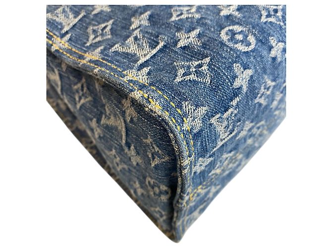 Onthego Louis Vuitton Monogram Denim Tote Bag Blau - Ansicht 3
