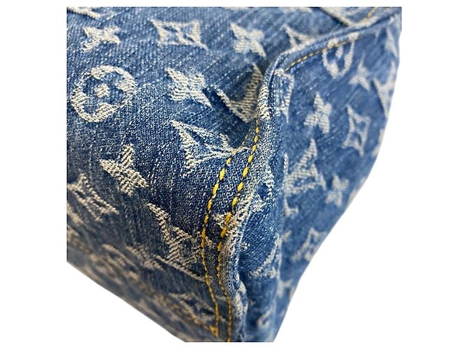 Onthego Louis Vuitton Monogram Denim Tote Bag Blau - Ansicht 4