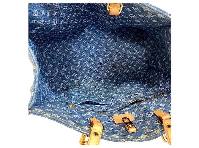 Onthego Louis Vuitton Monogram Denim Tote Bag Blau - Ansicht 9