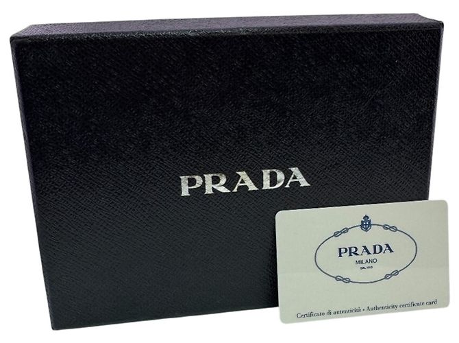 Prada Bi-fold Wallet aus schwarzem Leder - Ansicht 13