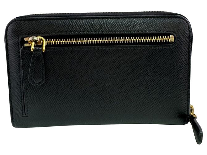 Prada Bi-fold Wallet aus schwarzem Leder - Ansicht 2