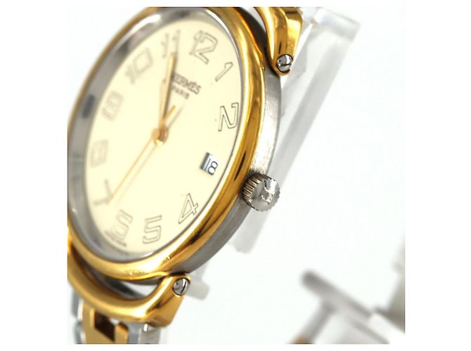 Reloj Hermès Pullman de acero inoxidable bitono y chapado en oro de cuarzo - vista 4