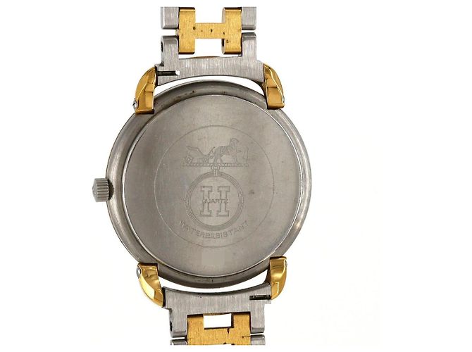 Reloj Hermès Pullman de acero inoxidable bitono y chapado en oro de cuarzo - vista 6