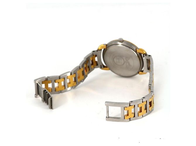 Reloj Hermès Pullman de acero inoxidable bitono y chapado en oro de cuarzo - vista 7