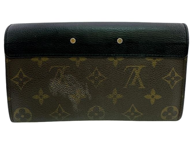 Cartera bi-fold Louis Vuitton Pallas Flap Lock Monogram Castaño Negro Monograma - vista 2