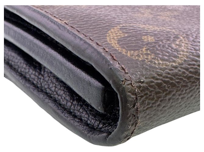 Cartera bi-fold Louis Vuitton Pallas Flap Lock Monogram Castaño Negro Monograma - vista 3