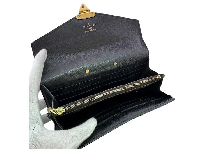 Cartera bi-fold Louis Vuitton Pallas Flap Lock Monogram Castaño Negro Monograma - vista 6
