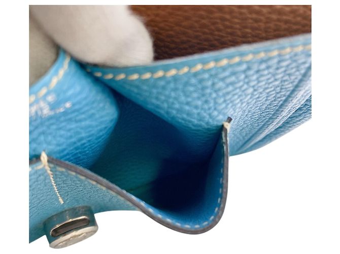 Hermès Hermes Dogon GM Verso Bicolor Bi-fold Wallet Brown Blue Multiple colors - view 11