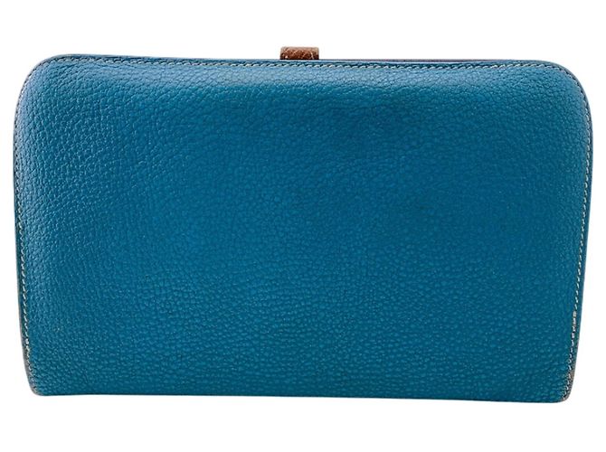 Hermès Hermes Dogon GM Verso Bicolor Bi-fold Wallet Brown Blue Multiple colors - view 2