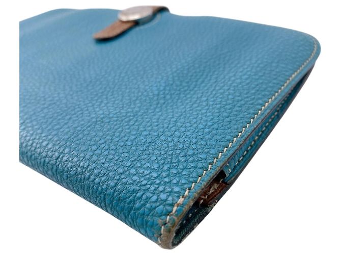 Hermès Hermes Dogon GM Verso Bicolor Bi-fold Wallet Brown Blue Multiple colors - view 4