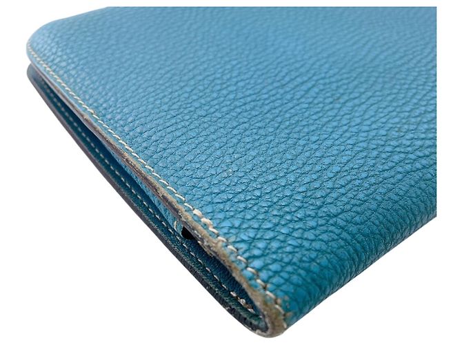 Hermès Hermes Dogon GM Verso Bicolor Bi-fold Wallet Brown Blue Multiple colors - view 5