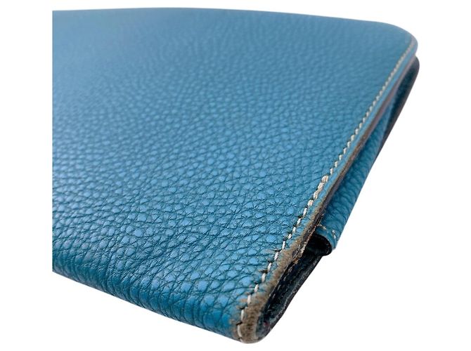 Hermès Hermes Dogon GM Verso Bicolor Bi-fold Wallet Brown Blue Multiple colors - view 6