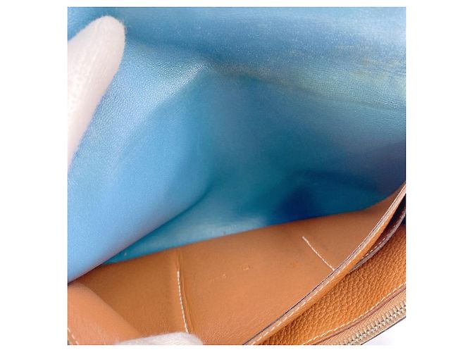 Hermès Hermes Dogon GM Verso Bicolor Bi-fold Wallet Brown Blue Multiple colors - view 8