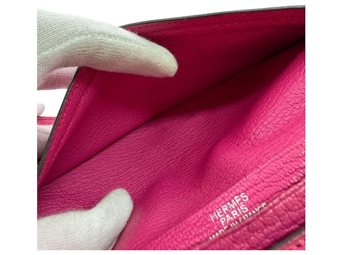Hermès HERMES Bearn Soufflé Klapperbörse Pink - Ansicht 10