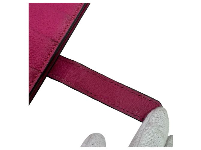 Hermès HERMES Bearn Soufflé Klapperbörse Pink - Ansicht 14
