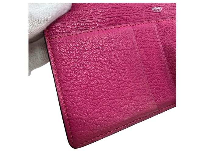 Hermès HERMES Bearn Soufflé Klapperbörse Pink - Ansicht 9