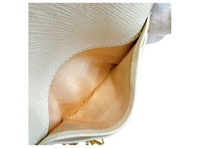 Borsa a tracolla in pelle Saffiano Prada Bianco - vista 12