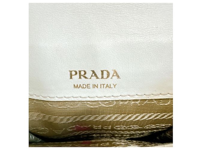 Borsa a tracolla in pelle Saffiano Prada Bianco - vista 13