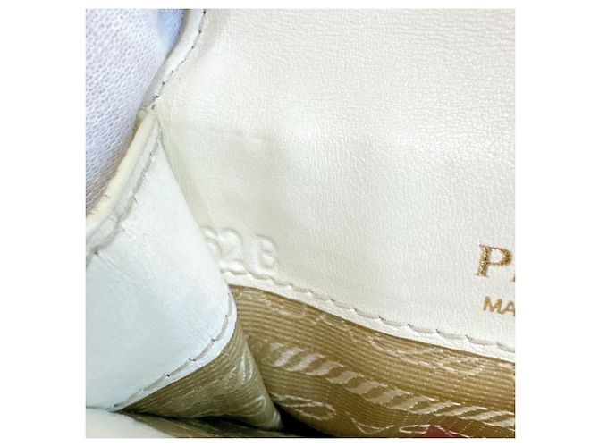 Borsa a tracolla in pelle Saffiano Prada Bianco - vista 14