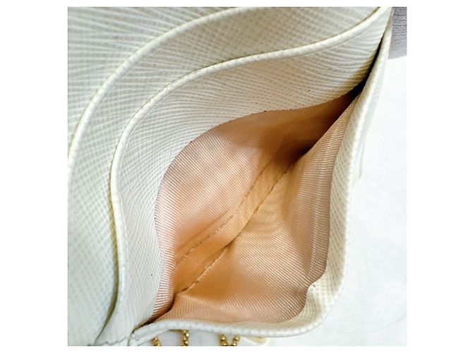Borsa a tracolla in pelle Saffiano Prada Bianco - vista 9