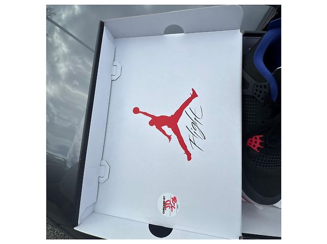 Autre Marque Nike Air Jordan 4 Retro Black Fire Red Deep Royal Blue Nero Rosso - vista 12