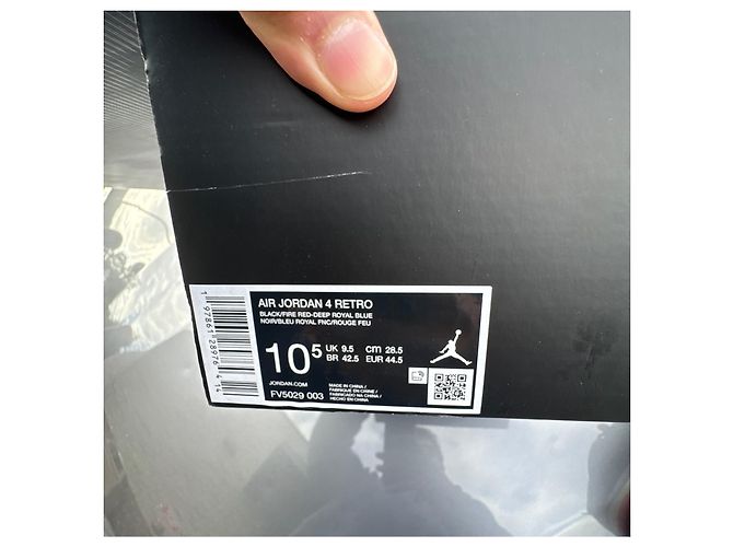 Autre Marque Nike Air Jordan 4 Retro Black Fire Red Deep Royal Blue Nero Rosso - vista 13