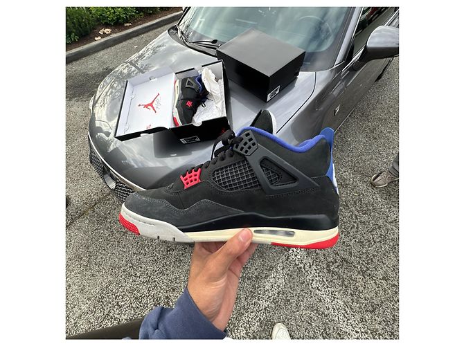Autre Marque Nike Air Jordan 4 Retro Black Fire Red Deep Royal Blue Nero Rosso - vista 2