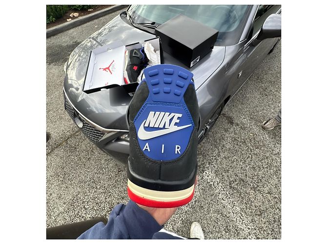 Autre Marque Nike Air Jordan 4 Retro Black Fire Red Deep Royal Blue Nero Rosso - vista 3