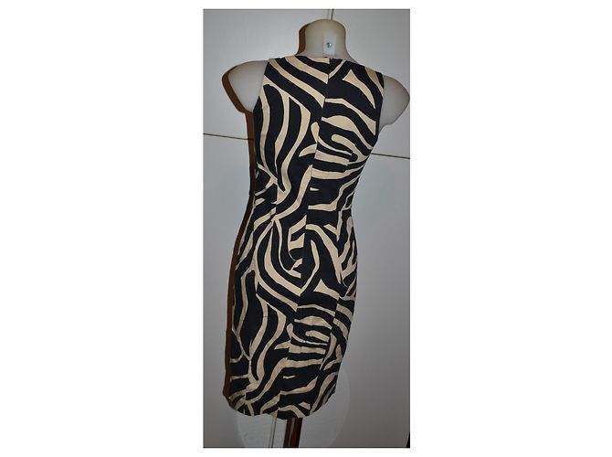Vestido Les Copains estampado de cebra en algodón elástico Negro - vista 2