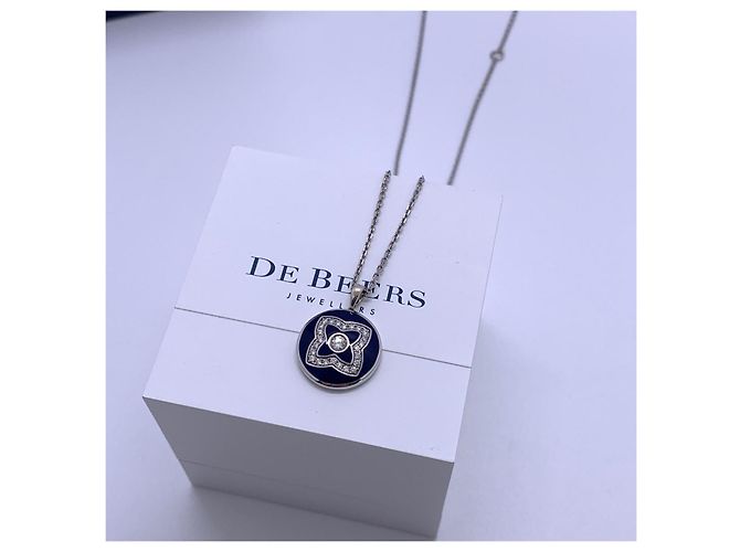 Collana De Beers Enchanted Lotus in oro bianco e diamanti Argento - vista 6