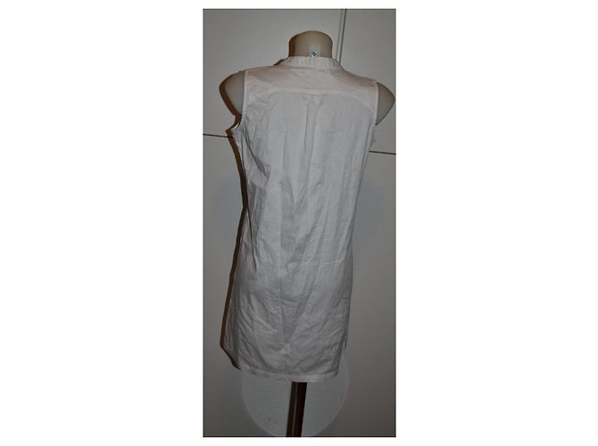 Vestido corto de algodón Alexander McQueen MCQ blanco y azul - vista 3