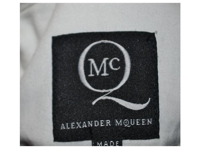 Vestido corto de algodón Alexander McQueen MCQ blanco y azul - vista 4