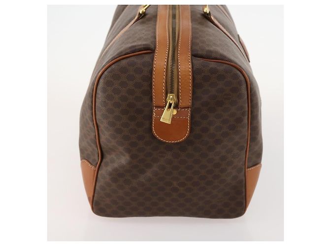 Céline Celine Vintage Duffle Canvas and Leather Marron - vue 4