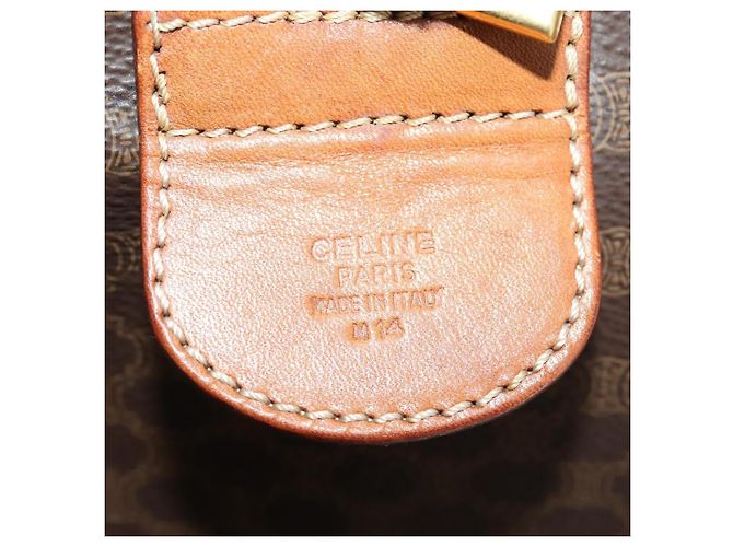 Céline Celine Vintage Duffle Canvas and Leather Marron - vue 6