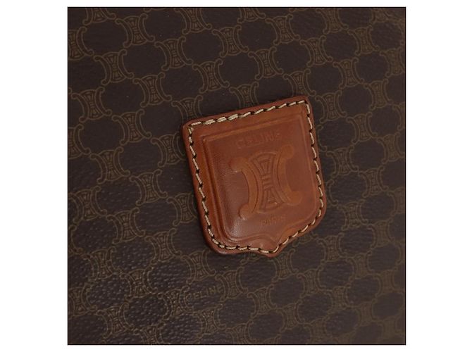 Céline Celine Vintage Duffle Canvas and Leather Marron - vue 7