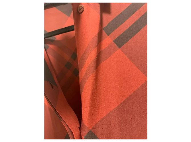 Camicia a quadri in seta rossa e nera Gucci Nero Bordò - vista 5