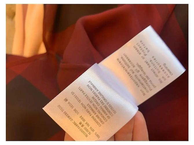Camicia a quadri in seta rossa e nera Gucci Nero Bordò - vista 8