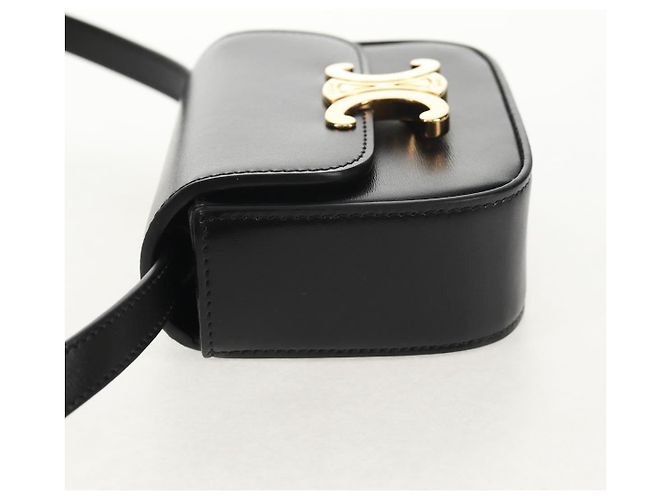 Céline Celine Vintage Triomphe Shoulder Leather Medium Noir - vue 3