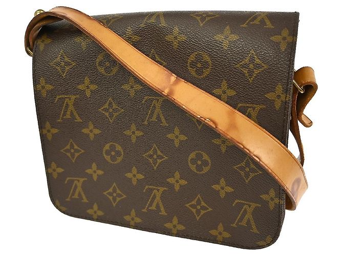 Borsa Louis Vuitton Cartouchiere Monogram Canvas MM Marrone - vista 2