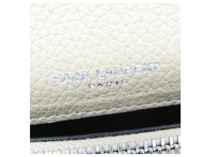 Saint Laurent Sac De Jour Souple Tarjetero de piel Beige - vista 4
