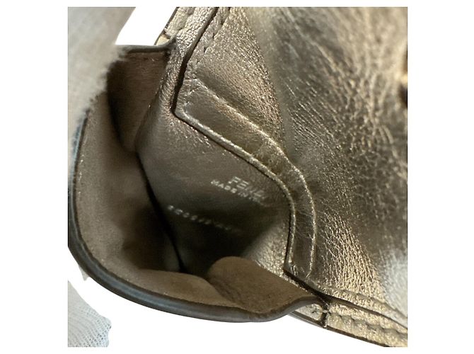 Fendi Silver Leather Fanny Pack Silvery - view 6