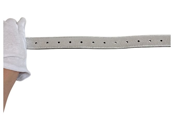 Fendi Silver Leather Fanny Pack Silvery - view 7