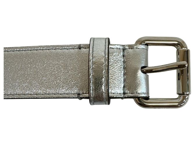 Fendi Silver Leather Fanny Pack Silvery - view 9