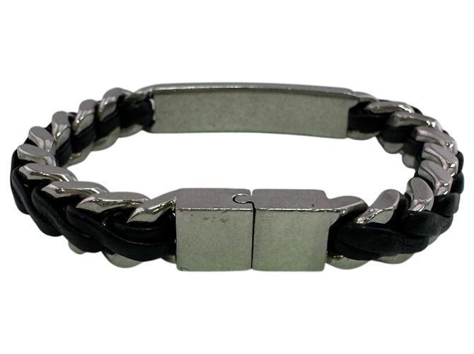 Pulseira de bracelete de elos curvos em prata SAINT LAURENT - vista 2
