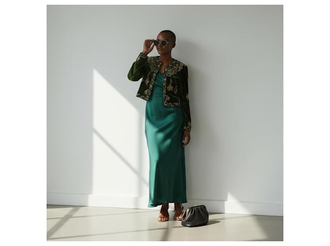 Etro Spring 2018 grüne bestickte Samtjacke - Ansicht 5