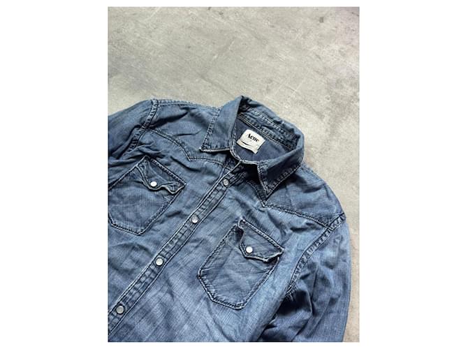 Acne Studios Camicia Western in Denim Blu - vista 2
