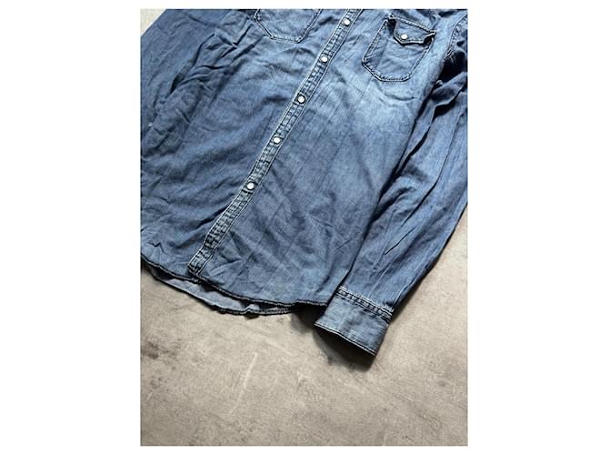 Acne Studios Camicia Western in Denim Blu - vista 3