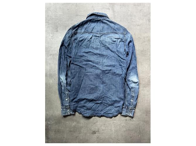 Acne Studios Camicia Western in Denim Blu - vista 7