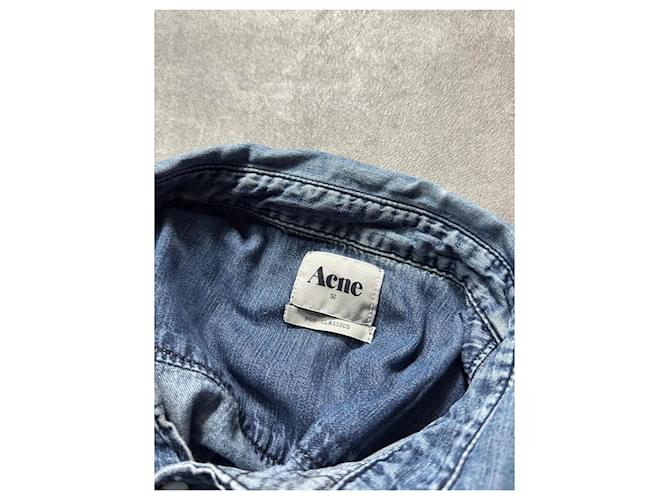 Acne Studios Camicia Western in Denim Blu - vista 8