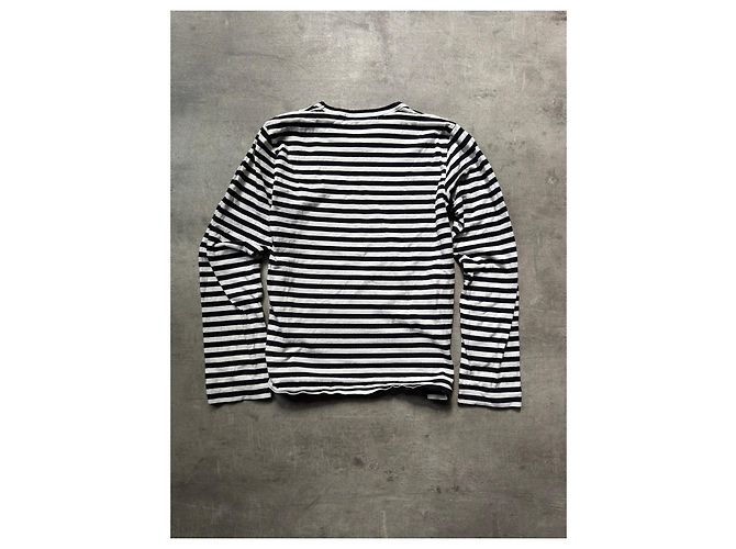Autre Marque Comme des Garçons PLAY gestreiftes Langarmshirt Schwarz Weiß - Ansicht 4